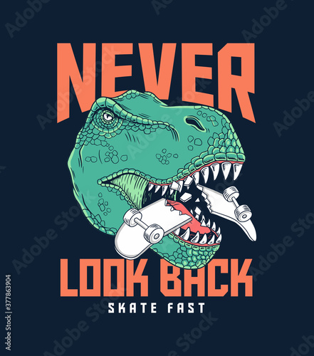 Hand drawn vector dinosaur illustration. For t-shirt prints and other uses.