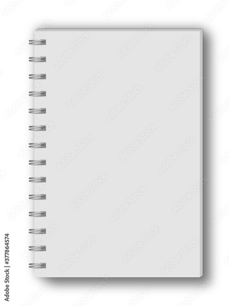 White blank spiral notebook mockup. 3d illustration White blank spiral notebook mockup. 3d illustration