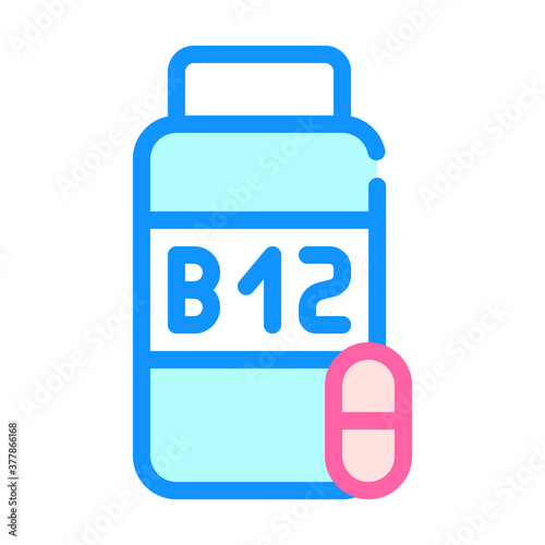 vitamins b12 color icon vector symbol illustration