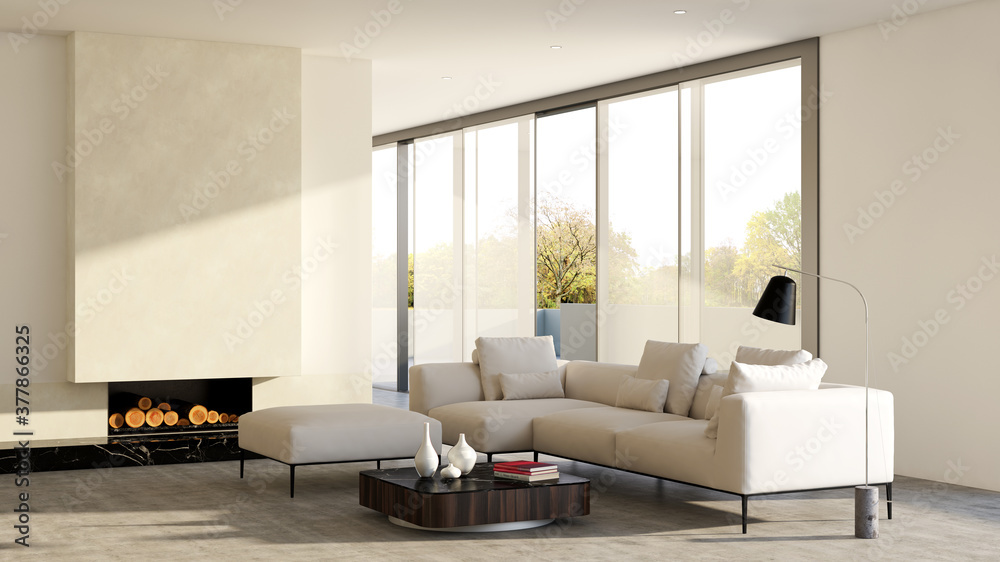 Large luxury modern minimal bright interiors room mockup illustration 3D rendering Large luxury modern minimal bright interiors room mockup illustration 3D rendering