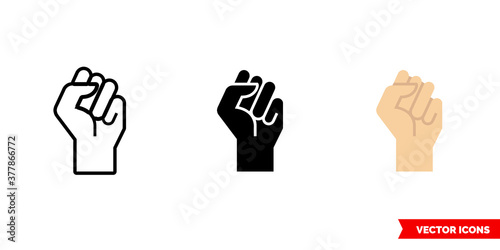 Protest icon of 3 types color, black and white, outline. Isolated vector sign symbol.