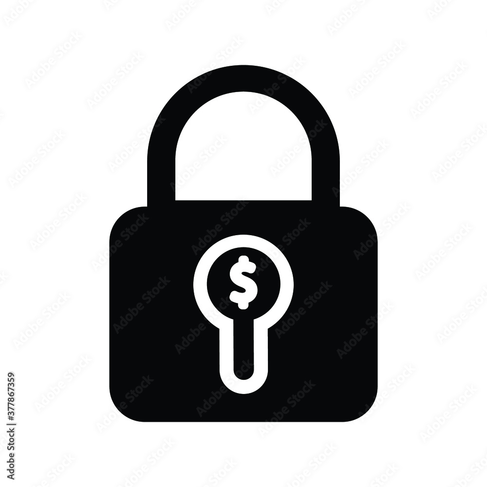 Padlock and dollar symbol. Finance, security, safety, protection, privacy concept Padlock and dollar symbol. Finance, security, safety, protection, privacy concept