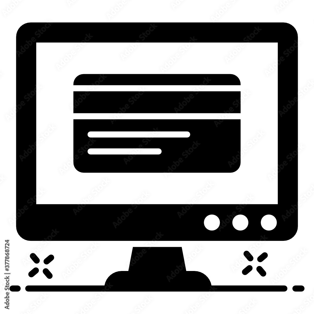 Atm card inside computer, an icon design of internet banking
Atm card inside computer, an icon design of internet banking