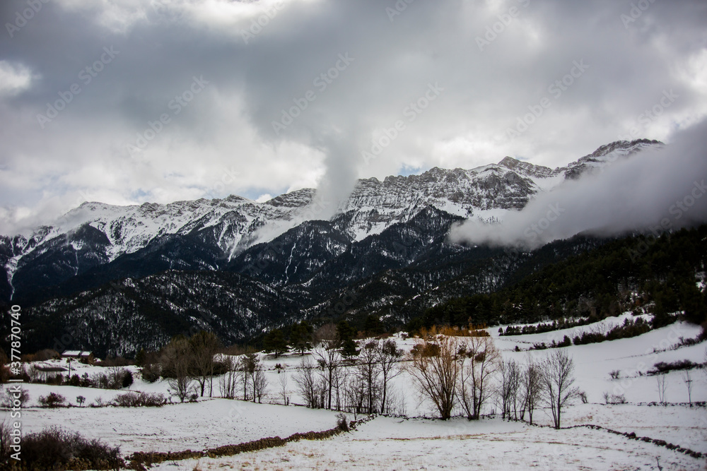 Winter Serra Del Cadi in La Cerdanya, Pyrenees, Spain