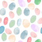 Seamless vector pattern with isolated watercolour stains in oval shapes. Vector illustration