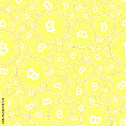 Bitcoin, internet currency gold coins seamless pat