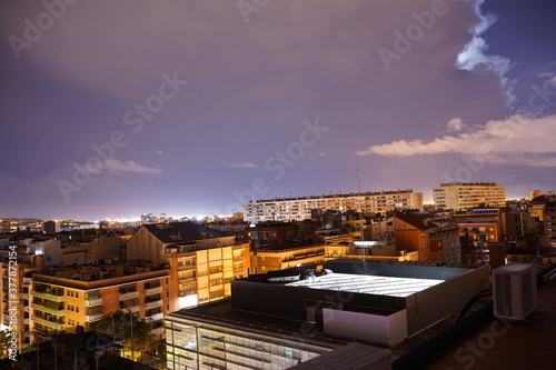 Panoramic view of Barcelona at night. Catalonia,Spain © VEOy.com