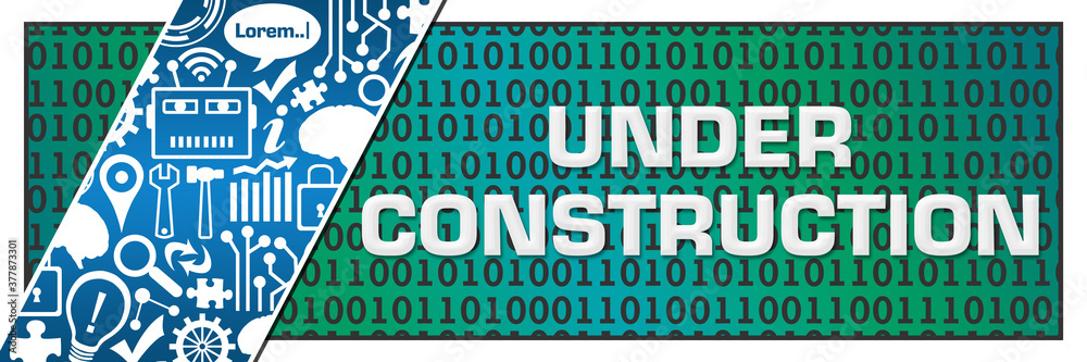 Under Construction Turquoise Blue AI Technology Left Side Under Construction Turquoise Blue AI Technology Left Side