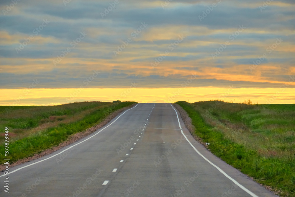 Sunset on the road to Blagoveshchensk.