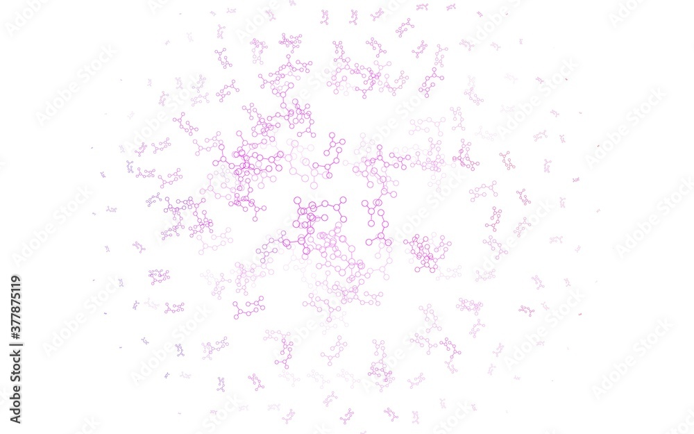 Light Purple, Pink vector background with forms of artificial intelligence.