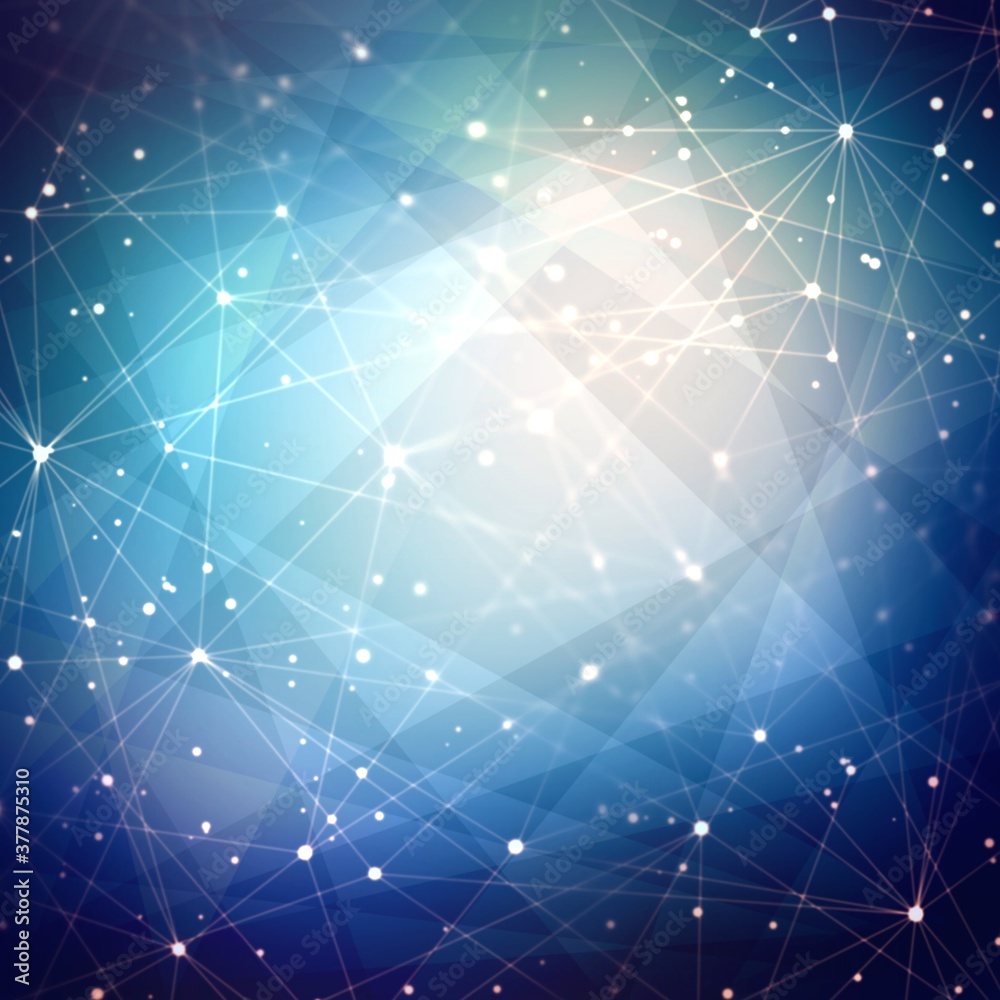 Starry cosmic night sky plexus poligonal pattern 3d illustration. Astrological science dark blue frame background. Magic out space crystal abstract structure. Starry cosmic night sky plexus poligonal pattern 3d illustration. Astrological science dark blue frame background. Magic out space crystal abstract structure.