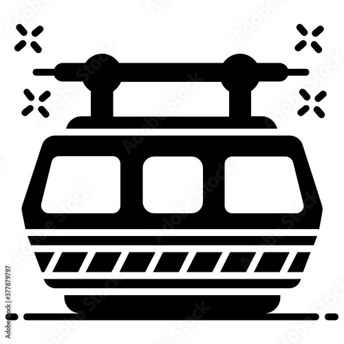 
Cable transport vector, icon of chairlift in editable style, air transport concept 
