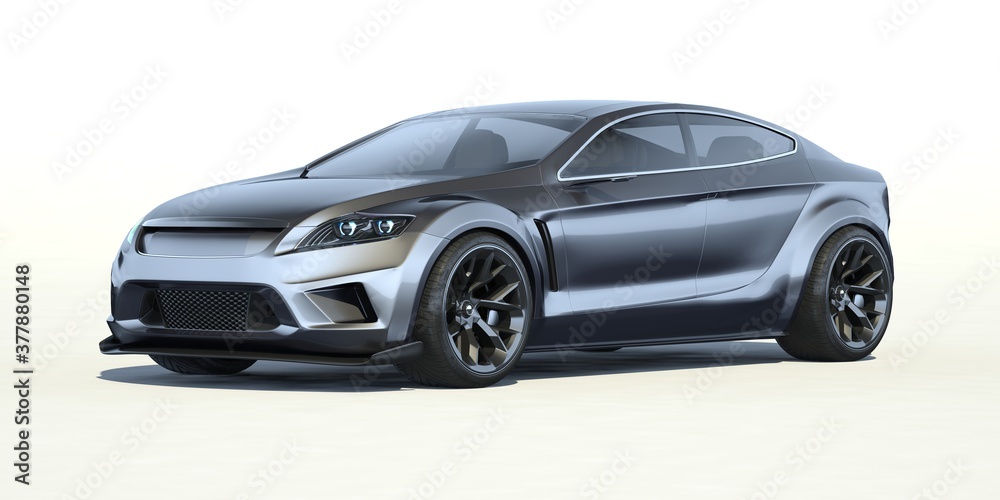 3D rendering of a brand-less generic car