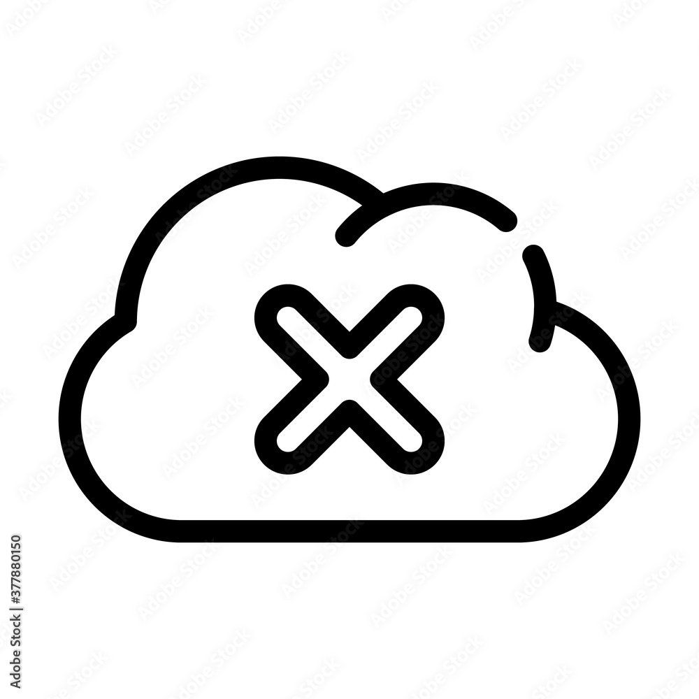 failed access cloud storage line icon vector illustration failed access cloud storage line icon vector illustration