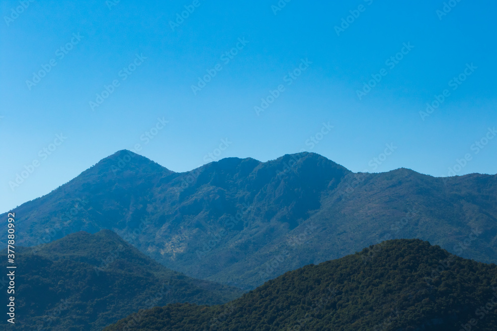 Beautiful and majestic mountain ranges on the horizon