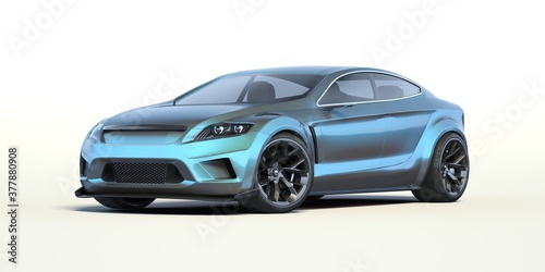 3D rendering of a brand-less generic car