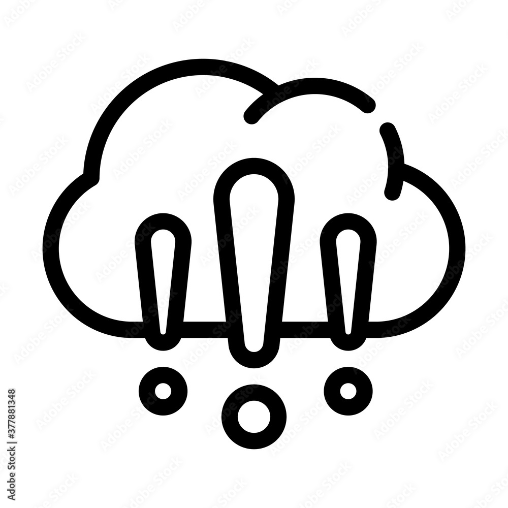 cloud exclamation marks line icon vector illustration