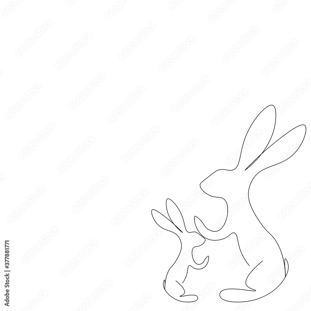 Bunny love background vector illustration
