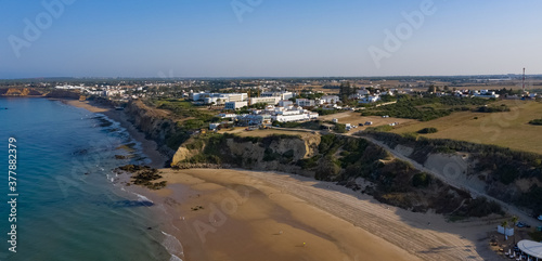 Aerial view of Fontanilla beach in Conil
