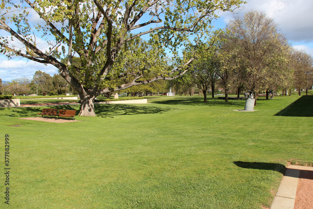 park of the australian war memorial in canberra (australia) 