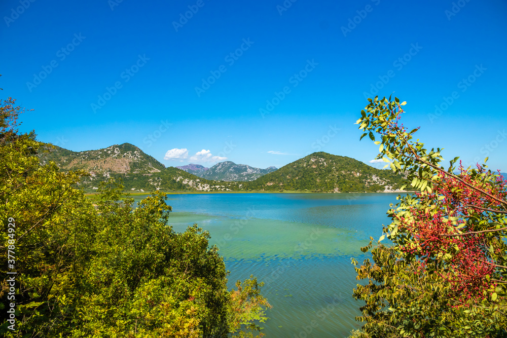 Exotic landscape, national park and large Skadar lake in Montenegro