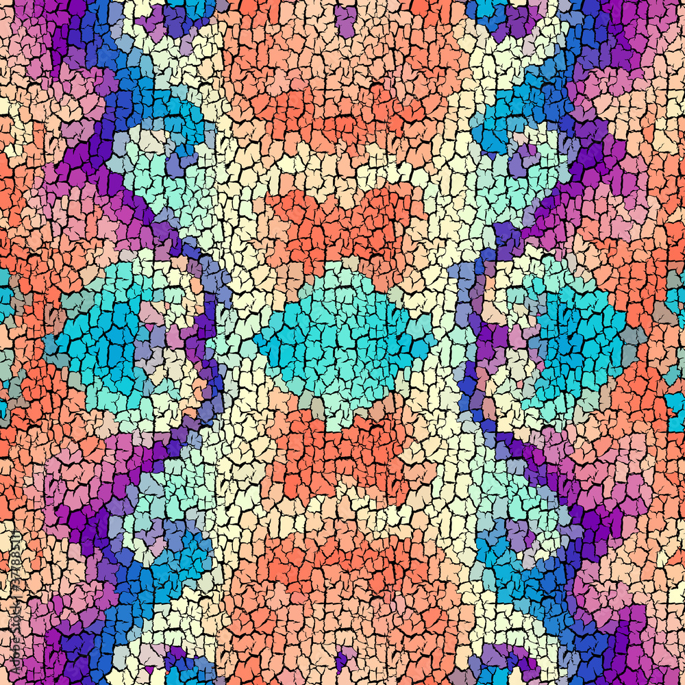 Fototapeta premium Seamless grunge abstract square pattern. Paint grunge cracking.