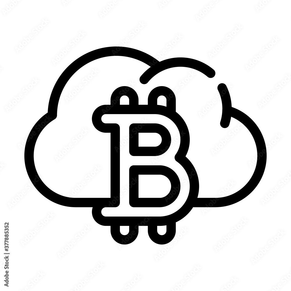 cloud mining line icon vector symbol illustration cloud mining line icon vector symbol illustration
