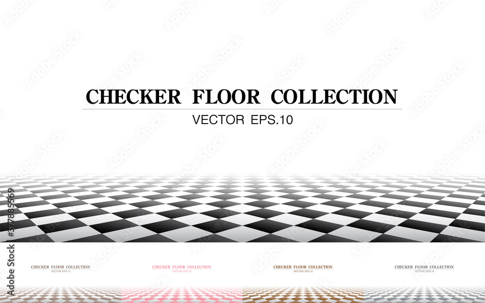 Checker floor background vector collection.