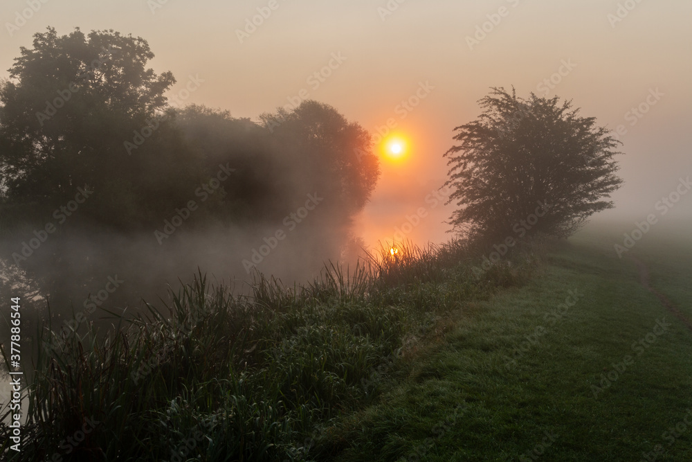 Sunrise on the River Great Ouse in Cambridgeshire