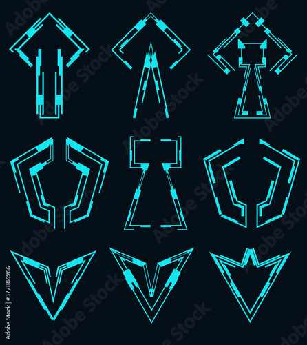 Set of futuristic elements for the hud interface.