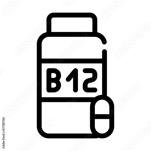 vitamins b12 line icon vector symbol illustration
