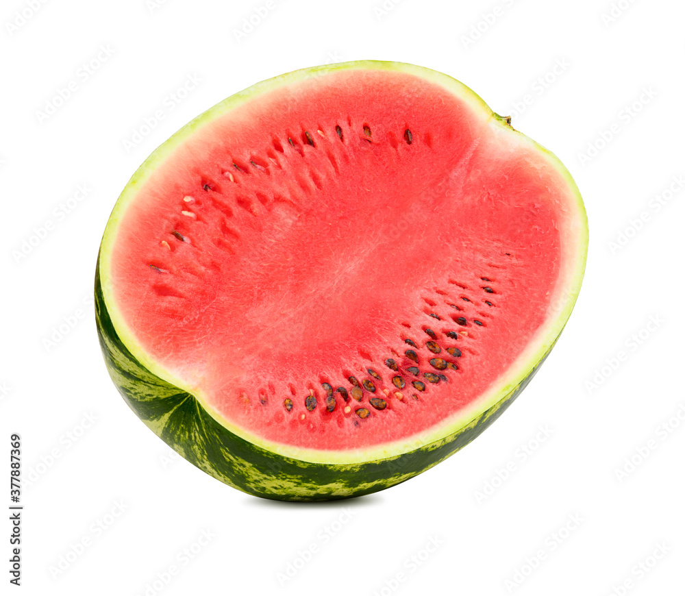 Fresh watermelon isolated. Organic water melon slice on white background. Cut out with clipping path Fresh watermelon isolated. Organic water melon slice on white background. Cut out with clipping path