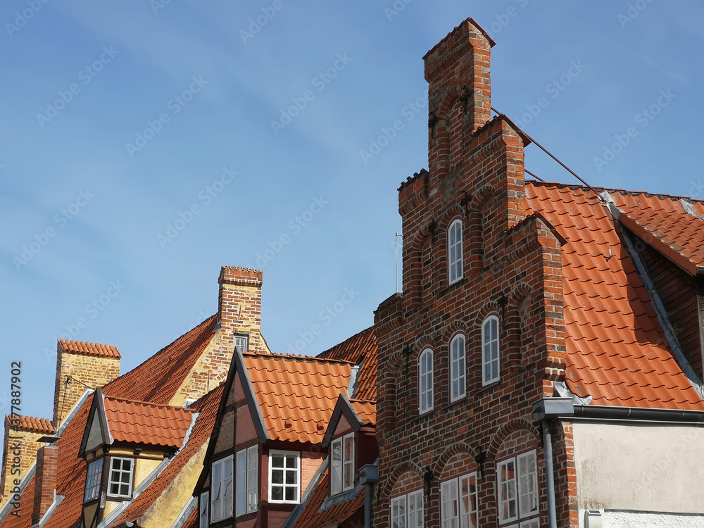 Typical brickwork houses in the ancient town of Luebeck Typical brickwork houses in the ancient town of Luebeck