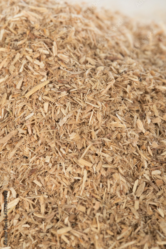 Detail of shredded chipboard . Recycling. Cradlle to cradle. Sustainability. Detail of shredded chipboard . Recycling. Cradlle to cradle. Sustainability.