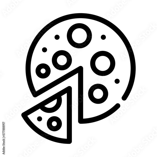 vegan pizza line icon vector symbol illustration