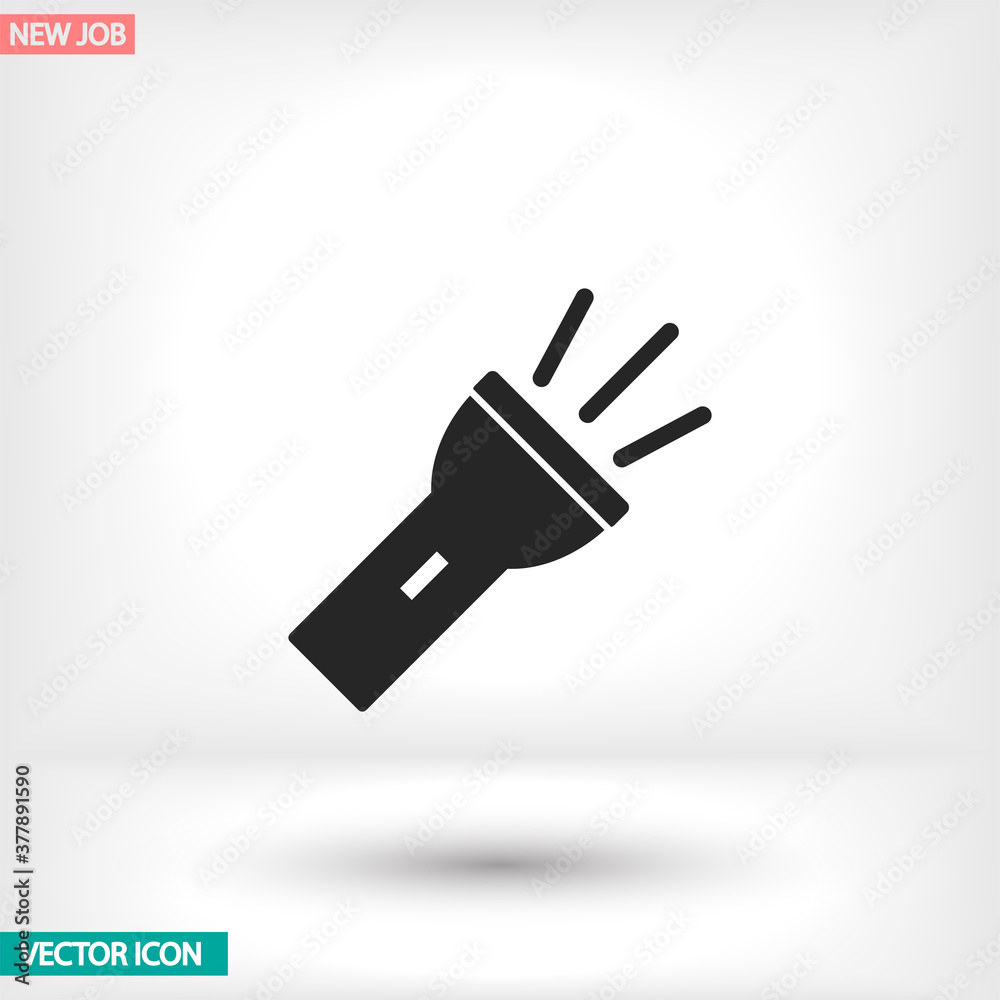 Flashlight vector icon , lorem ipsum Flat design Flashlight vector icon , lorem ipsum Flat design
