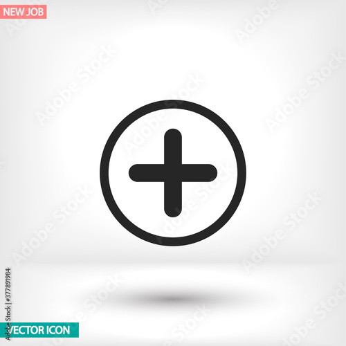 Plus vector icon , lorem ipsum Flat design