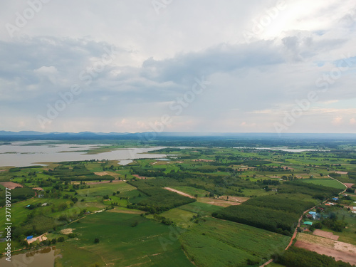 Aerial view of village landscape in Thiland. photo