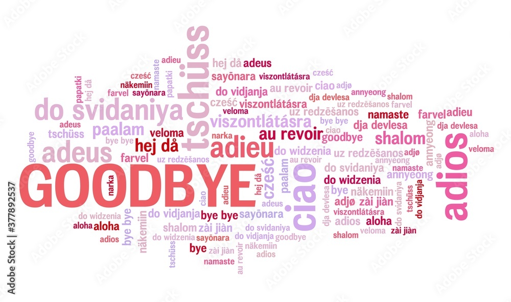 Obraz premium Goodbye different languages