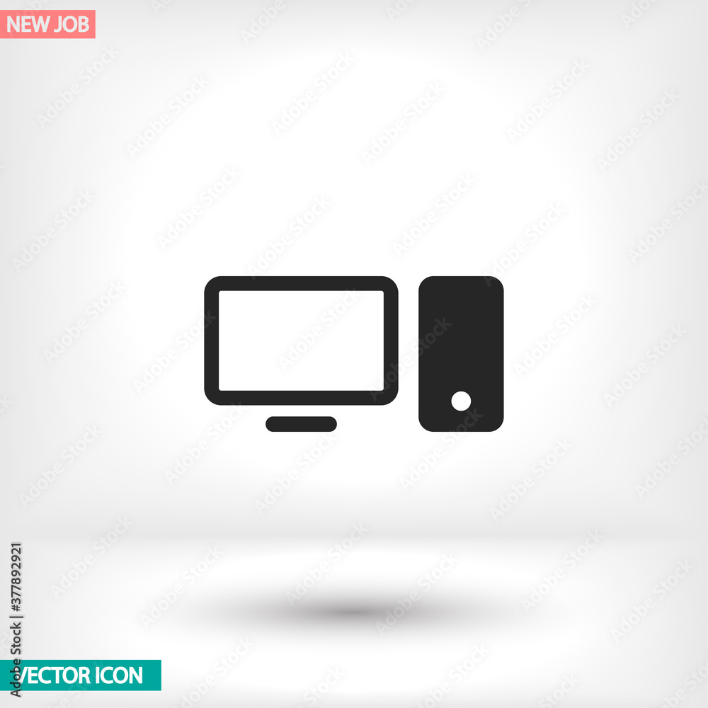 Computer vector icon , lorem ipsum Flat design