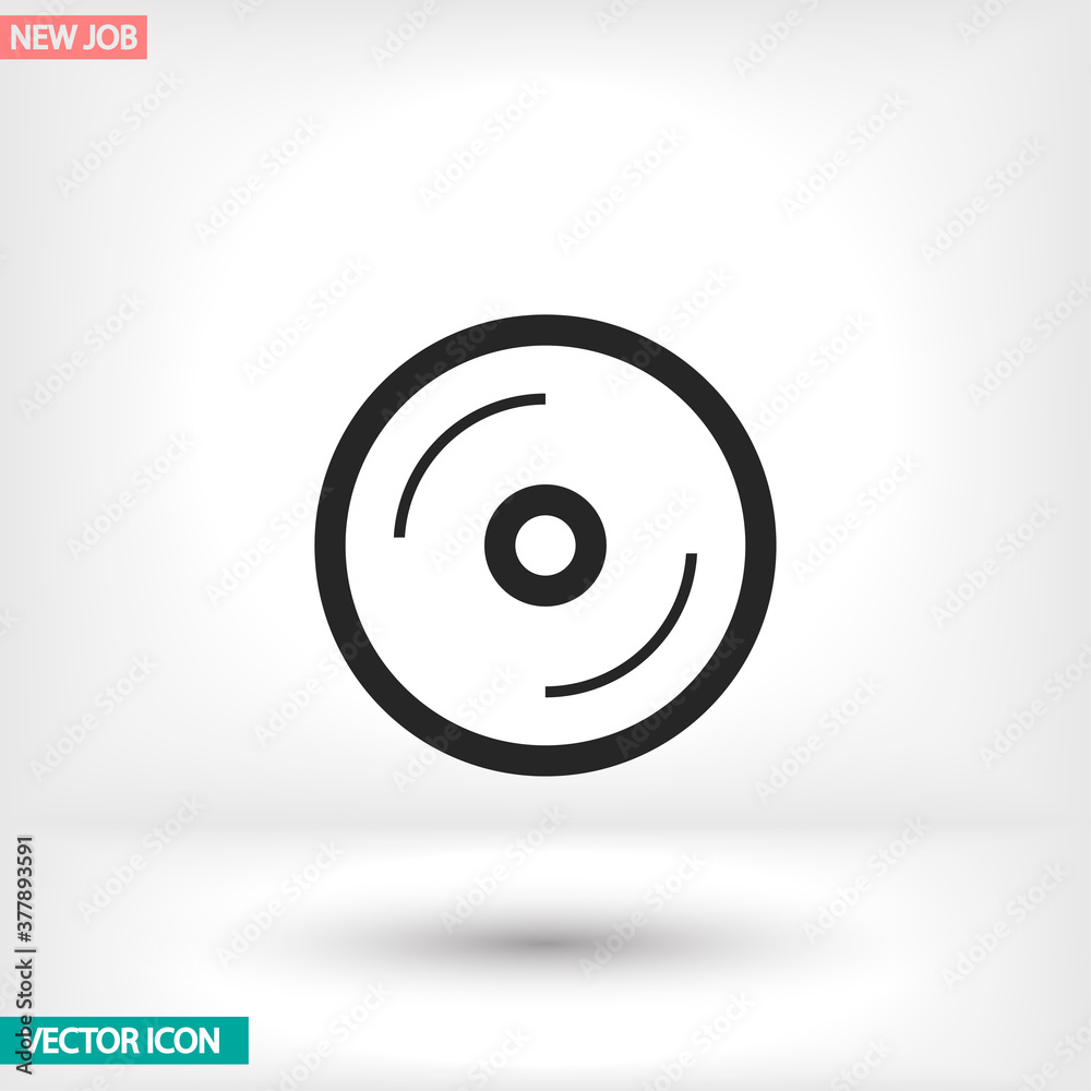 Disk vector icon , lorem ipsum Flat design