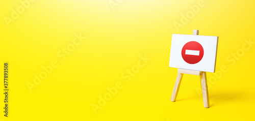 Εκτύπωση καμβά Easel with no entry symbol