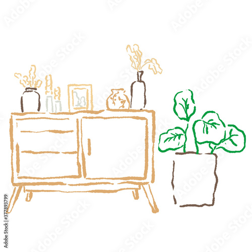 Fashionable line art in the interior