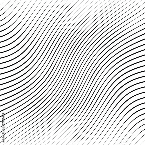 Abstract warped Diagonal Striped Background . Vector curved twisted slanting  waved lines texture