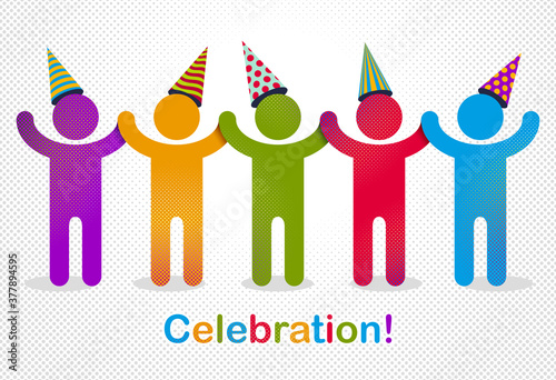 Celebrating people vector c...
