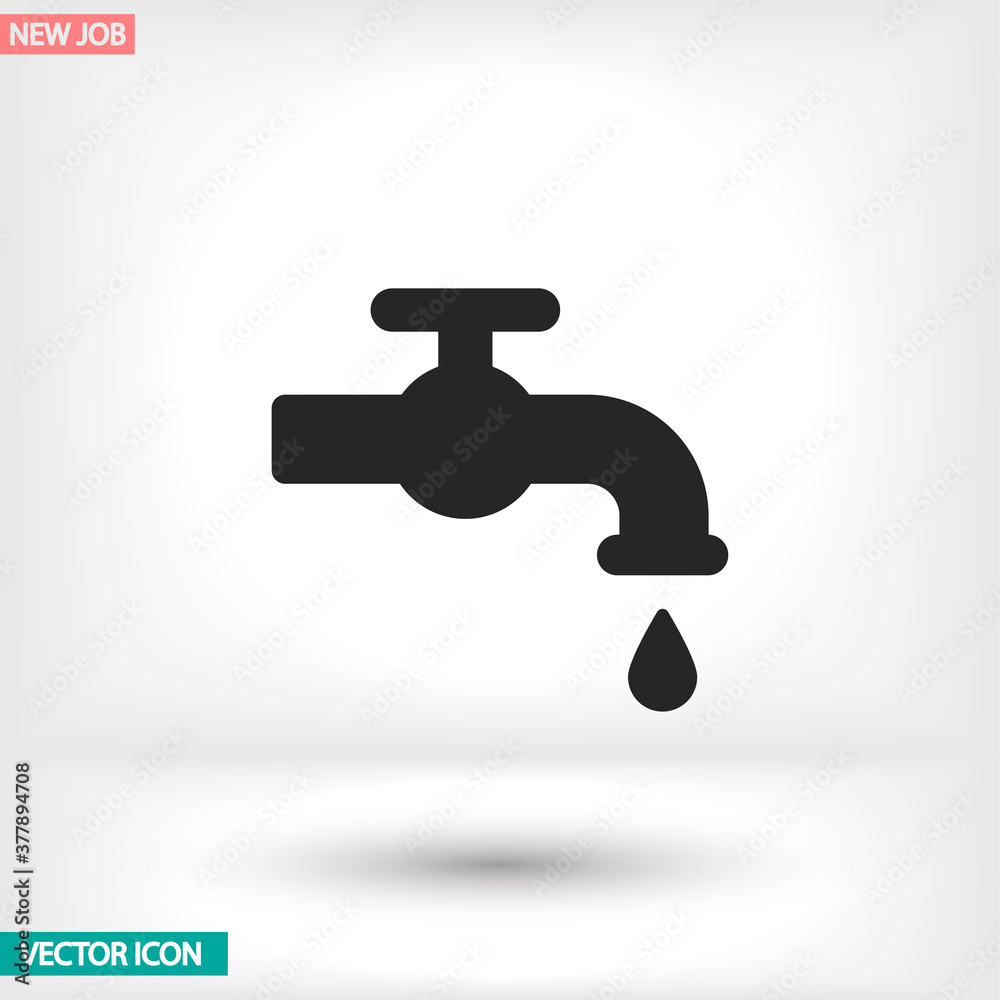 Kitchen faucet iconvector icon , lorem ipsum Flat design