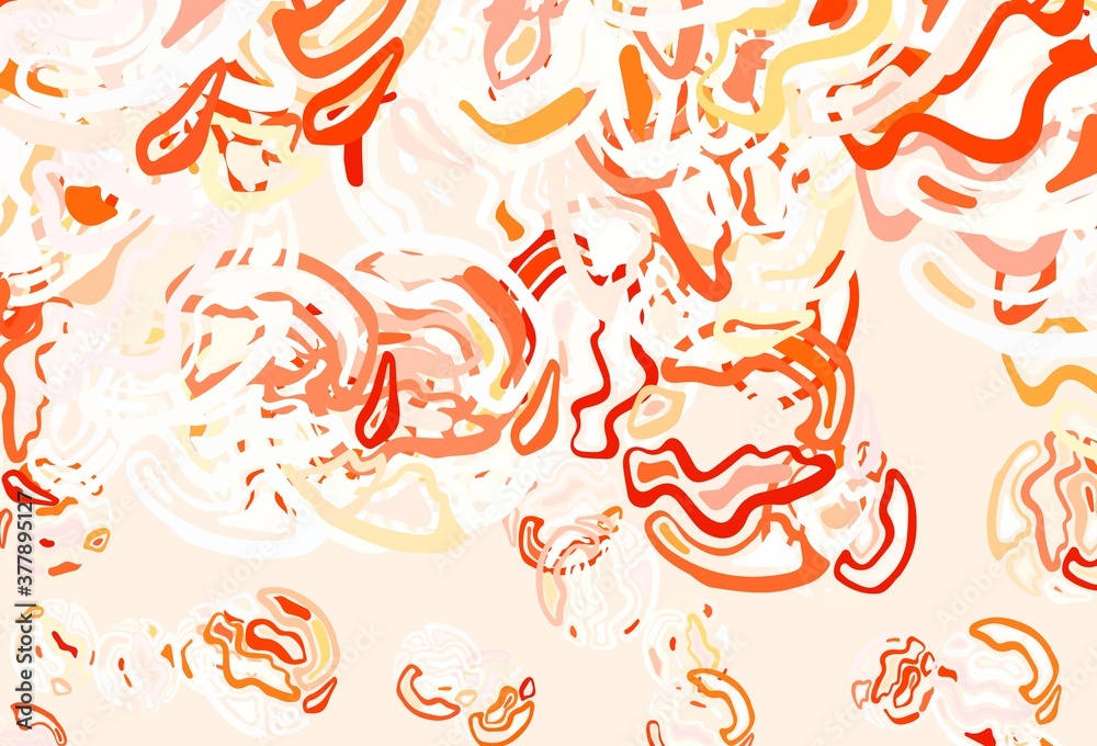 Light Red vector template with chaotic shapes.