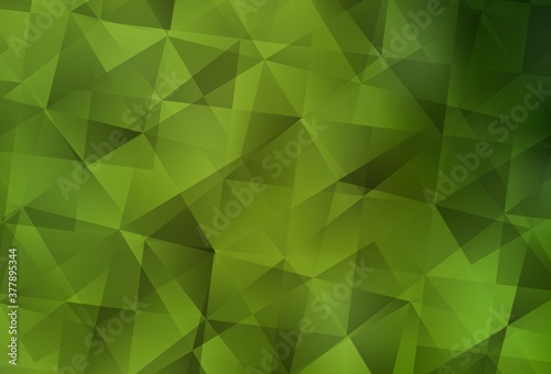Light Green, Yellow vector triangle mosaic template.
