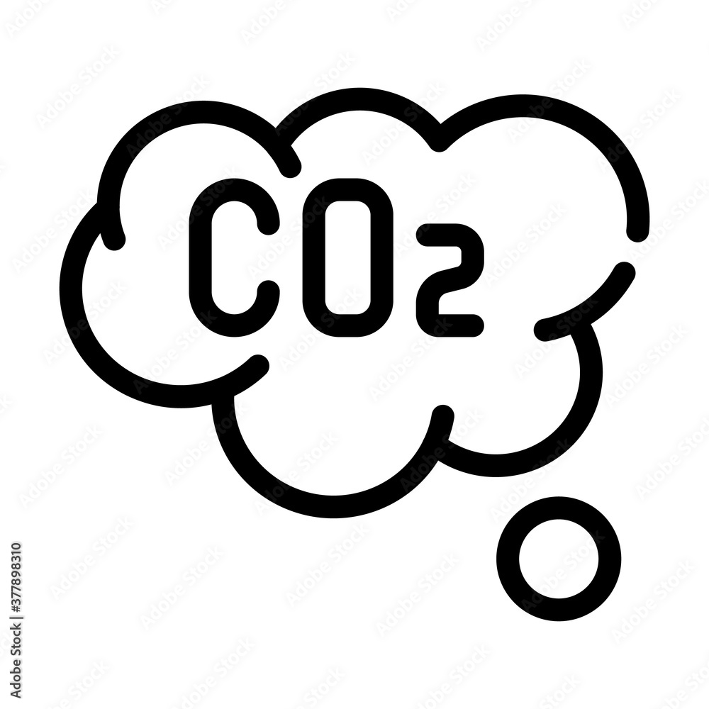 co2 cloud line icon vector symbol illustration co2 cloud line icon vector symbol illustration