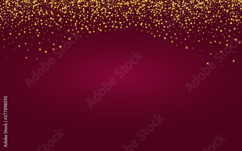Golden Confetti Abstract Burgundy Background. 